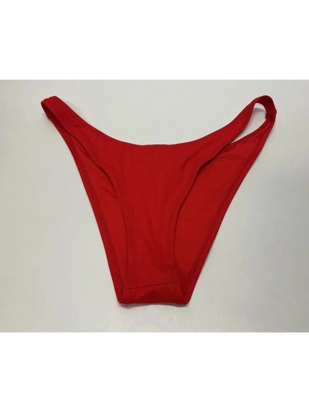 SKIMS Signature Swim Cheeky Tanga Bottom Red Thong Bikini Bottoms Size Large